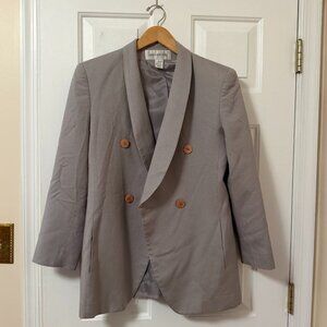Jones New York Gray Double-Breasted Blazer | Size 4